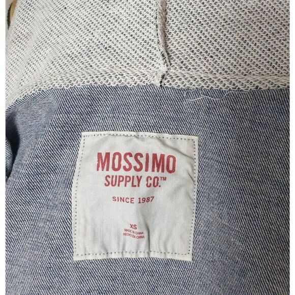 Women's Denim Hooded Jean Jacket Knit Distressed Button Up XS - Picture 5 of 5